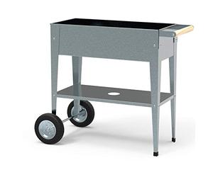 Herstera 08933801 Jardinière surélevée avec Roues en polyuréthane galvanisé 35 x 75 x 80 cm