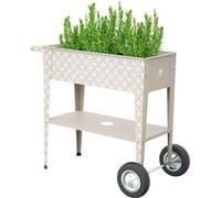 Herstera Garden Barbecue surélevé en métal Barcelona Taupe 85x50x80 cm
