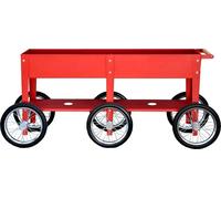 Herstera Garden Métal Lit surélevé Wheels Rouge 186x50x80 cm