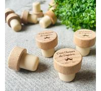 HERSTL Bouchons Personnalisés, Bouchon Vin en Bois Personnalisé, Bouchon De Bouteille Personnalisé en Bois, Cadeaux De Mariage Personnalisés avec Bouchon De Bouteille De Vin - Fêtes, Événements