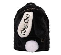 HERSTL Sac À Dos Bébé Personnalisé Avec Nom, Sac À Dos Personnalisé Avec Votre Propre Textes, Sac À Dos Pelucheux Mignon Animal, Cadeau Anniversaire For Garçons Et Filles(Black)