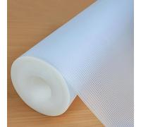 Hersvin 40cmx450cm Tapis Fond de Tiroir Antiderapant Non-adhésif, DIY Tapis de Placard Etagere Cuisine, EVA Plastique Protection pour Meuble (Transparent/Rayures)