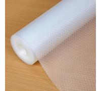 Hersvin 50cmx500cm Tapis Fond de Tiroir Antiderapant Non-adhésif, Tapis de Refrigerateur Placard Etagere Frigo, EVA Plastique Protection pour Meuble, sous Evier Cuisine (Transparent, Non-adhésif)