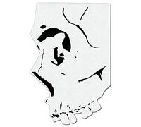 Herterich Products Pochoir aérographe pour tête de mort vue latérale | Modèle de pochoir pour tatouage et graffiti | Design précis de profil de crâne | Réutilisable et résistant aux solvants