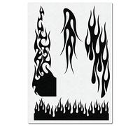 Herterich Products | Pochoir Airbrush | Hot Rod Feu & Flammes Stencil | Film Mylar de haute qualité | Résistant aux solvants | Modèle de tatouage et graffiti