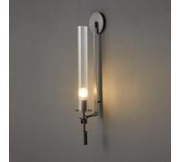 Hertl Applique murale moderne en verre à tube long du milieu du siècle, double barre d'éclairage murale dorée, applique murale linéaire noire for salle de bain, vanité, sur miroir, lampe murale indust