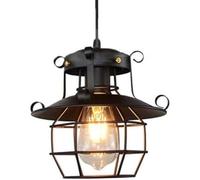 Hertl Lampe à suspension créative en forme de lanterne en fer à vis, lustre de style industriel rétro, luminaires de plafond à vis E27, lampe suspendue de décoration de restaurant, bar, café