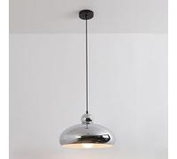 Hertl Lampe suspendue chromée, abat-jour en fer forgé, luminaire suspendu réglable for cuisine, île, restaurant, salle à manger, bar, base E27(Size:Light color)