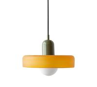 Hertl Lampe suspendue en verre orange for îlot de cuisine, évier, plafonnier moderne du milieu du siècle avec ampoule chaude, lustre industriel vintage for salle à manger, chambre à coucher, restauran