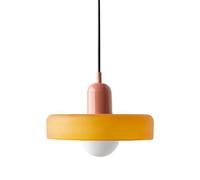 Hertl Lampe suspendue en verre orange for îlot de cuisine, évier, plafonnier moderne du milieu du siècle avec ampoule chaude, lustre industriel vintage for salle à manger, chambre à coucher, restauran