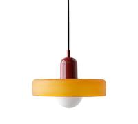 Hertl Lampe suspendue en verre orange for îlot de cuisine, évier, plafonnier moderne du milieu du siècle avec ampoule chaude, lustre industriel vintage for salle à manger, chambre à coucher, restauran