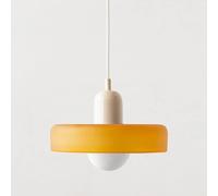 Hertl Lustre en verre orange Lampe suspendue de ferme nordique Luminaire de plafond de café vintage for îlot de cuisine Salle à manger Chambre Couloir Bar Salon Lampe suspendue (Color : Orange+beige