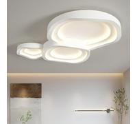 Hertl Plafonnier à encastrer blanc nordique avec anneau LED for salon, lampe acrylique ronde à 3 anneaux à intensité variable for hall d'entrée, chambre à coucher, salle à manger, cuisine, bureau