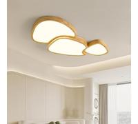 Hertl Plafonnier LED encastrable en bois de ferme for salon, 78 W à intensité variable, grand luminaire rustique vintage for salle à manger, chambre à coucher, cuisine, hall d'entrée, hall d'hôtel