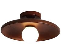 Hertl Plafonnier semi-encastré rustique en bois de noyer for petit couloir de ferme, luminaire moderne du milieu du siècle for cuisine, couloir, porche, entrée, hall d'entrée, buanderie(Color:Walnut c