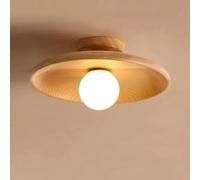 Hertl Plafonnier semi-encastré rustique en bois de noyer for petit couloir de ferme, luminaire moderne du milieu du siècle for cuisine, couloir, porche, entrée, hall d'entrée, buanderie(Color:Wood col