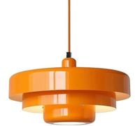 Hertl Suspension à tête unique de base E27, lustre de style industriel américain, abat-jour de lampe suspendue multicouche en métal de couleur créative, luminaires décoratifs de salon de salle de réun