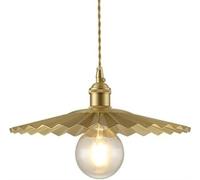Hertl Suspension à vis E27 à tête unique, lustre de style industriel rétro, lampe suspendue créative en laiton en forme de parapluie, luminaires décoratifs for salon de thé, couloir, restaurant (Size
