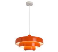 Hertl Suspension nordique en métal, luminaires suspendus modernes du milieu du siècle, design à 3 couches, plafonnier de lustre en métal vintage de 13,7 pouces for salon, couloir, luminaires (orange)(