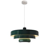 Hertl Suspension nordique en métal, luminaires suspendus modernes du milieu du siècle, design à 3 couches, plafonnier de lustre en métal vintage de 13,7 pouces for salon, couloir, luminaires (orange)(