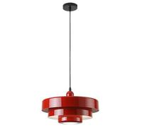 Hertl Suspension nordique en métal, luminaires suspendus modernes du milieu du siècle, design à 3 couches, plafonnier de lustre en métal vintage de 13,7 pouces for salon, couloir, luminaires (orange)(