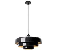 Hertl Suspension nordique en métal, luminaires suspendus modernes du milieu du siècle, design à 3 couches, plafonnier de lustre en métal vintage de 13,7 pouces for salon, couloir, luminaires (orange)(