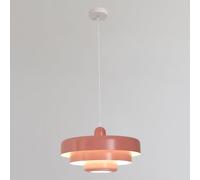 Hertl Suspension nordique en métal, luminaires suspendus modernes du milieu du siècle, design à 3 couches, plafonnier de lustre en métal vintage de 13,7 pouces for salon, couloir, luminaires (orange)(