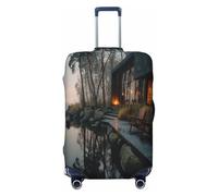 HERTqwop Beautiful Scenery by The Lake Housse de protection anti-rayures pour bagages de 45,7 à 81,3 cm, Noir , S