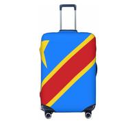HERTqwop Housse de protection anti-rayures pour valise, motif drapeau du Congo, convient aux bagages de 45,7 à 81,3 cm, Noir , XL