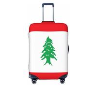HERTqwop Housse de protection anti-rayures pour valise, motif drapeau du Liban, convient aux bagages de 45,7 à 81,3 cm, Noir , L