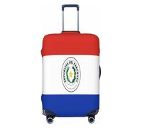 HERTqwop Housse de protection anti-rayures pour valise, motif drapeau du Paraguay, convient aux bagages de 45,7 à 81,3 cm, Noir , M
