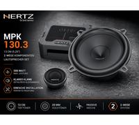 Hertz MPK 130.3 Kit Audio 2 Voies avec Woofer 130 mm V-Cone, Tweeter 25 mm Tetolon, Filtre Passif, Grilles Incluses, Puissance 200W, Impédance 4 Ohms, Noir