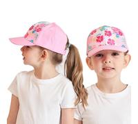 HERUAI Casquette de Baseball pour Enfant avec Queue de Cheval - pour Fille et garçon - Visière de Golf - Protection UV - Casquette d'été Junior - Casquette de Tennis - Visière UPF 50+