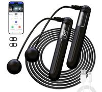 HeRuipai Corde à sauter sans fil pour adultes, corde à sauter intelligente connectée à l'application Bluetooth avec suivi précis des données, modes corde et sans corde, charge de type C, corde de