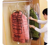 HERUNNA Lot de 2 sacs de compression sous vide à suspendre pour vêtements, économiseur d'espace avec crochet pour costumes, manteaux, vestes