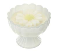 Hervit Bougie parfumée Daisy en verre blanc avec marguerite, parfum J'adore avec boîte cadeau - décoration maison, bougie parfumée, bougie décorative, cadeau maman - Ø9 x 8 cm - 110 g