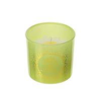 Hervit Bougie parfumée Daisy en verre vert et or avec marguerite, parfum J'adore avec boîte cadeau - décoration maison, bougie parfumée, bougie décorative, marque-places - 5 cm - 38 g