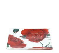 Hervit Soucoupe vide-poches en verre congelé blanc avec roses rouges Baccarat boîte cadeau 2 tailles 2 couleurs - vide poches porte-objets décoration - Bonbonnière graduation mariage anniversaire - 20