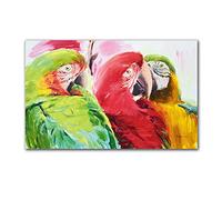 HERW Impression sur Toile Aquarelle Animaux Toile Peinture Trois Perroquets Colorés Art Mural Affiche d'art Mural pour Chambre d'enfants Décoration De La Maison