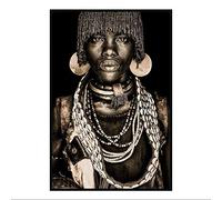HERW Impression sur Toile Moderne Africain Tribal Noir Peuple Art Affiches Et Impressions Peintures sur Toile Mur Art Photos pour Salon Décor (sans Cadre) Cadeau De Noël