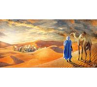 HERW Peinture sur toile murale de touareg dans le désert - Posters et impressions sur toile - Art mural pour salon, décoration d'intérieur - 50,8 x 71,1 cm