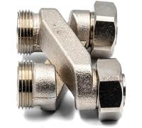 HERZ Bloc-vanne avec raccord croisé - Forme en X - Solution fiable pour le raccordement des radiateurs aux systèmes de chauffage central