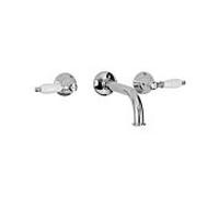 Herzbach Anais Classic kit de finition 32.959000.3.01 lavabo à encastrer robinetterie trois trous, béquilles, chromé