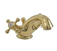 Herzbach Anais mitigeur lavabo 32452000103 or, bec coulé, avec garniture de vidage
