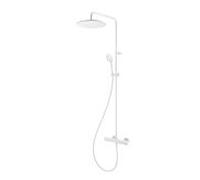 Herzbach Colonne de douche Deep White 23.988525. 2000 .07 Ø 250mm, avec thermostat de douche et douche multifonction, blanc mat