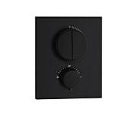 Kit de montage final Herzbach Deep Black 23.803050.2.12 pour 2 consommateurs, thermostat UP, noir mat