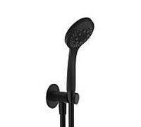 Herzbach baignoire Deep Black 23.620225.2.12 noir mat, avec coude de raccordement intégré, douchette multifonction 100mm