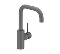 Herzbach Deep Grey mitigeur lavabo 23.203330. 2000 .06 M-Size, avec bec orientable, sans garniture de vidange , gris mat