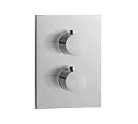 Herzbach Design iX set de montage final 17.503050.2.09 acier inoxydable brossé, thermostat de douche encastré carré