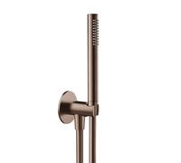 Herzbach Design iX PVD Set de douche avec raccord mural coudé et support, 1 jet, 21.914500.1.39,